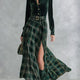 Marielle | Plaid Long-Sleeve Maxi Dress Set