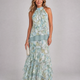 Lilou | Watercolor Halter Neck Tiered Midi Dress
