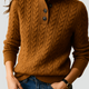 Brooke | Cable Pattern Button Neck Sweater