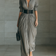 Veronica | Belted Pleated Maxi Dress