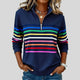 Felicity | Striped Quarter-Zip Long-Sleeve Sweater for Women