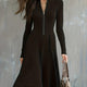 Zinnia | Zip-Front Long-Sleeve Fitted Midi Dress for Women