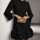 Natalie | Floral Hem Long-Sleeve Mini Dress