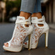 Liliana | Floral Lace Peep-Toe High Heels for Women