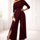 Paula | One-Shoulder Draped Wide-Leg Jumpsuit