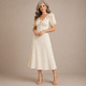 Molly | Polka Dot Ruffle Midi Dress for Women