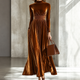 Teresa | Long-Sleeve Flared Maxi Dress