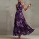 Elara | Floral Halter-Neck Maxi Dress for Women