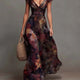 Camellia | Watercolor Floral Pleated Maxi Dress for Women
