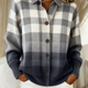 Agnes | Gray Ombre Plaid Button Cardigan for Women