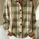 Hazel | Olive Plaid Button Cardigan for Women
