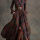 Madison | Plaid Lapel Button-Front Belted Maxi Dress for Women