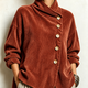 Maren | Asymmetric Button Wrap-Collar Top