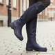 Fenna | Buckle-Strap Knee-High Lug Sole Boot