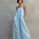 Celina | Striped Contrast-Trim Maxi Dress