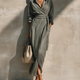 Blessie | Striped Long-Sleeve Shirt Maxi Dress for Women