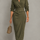 Alyssa | Green Wrap Maxi Dress for Women