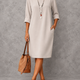 Elaine | Ruched-Waist Midi Dress