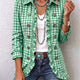 Charlene | Gingham Ruffled Button-Down Jacket for Women