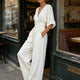 Elise | Deep V-Neck Wide-Leg Jumpsuit for Women