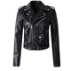 Rachel | Cropped Belted Moto Jacket for Women