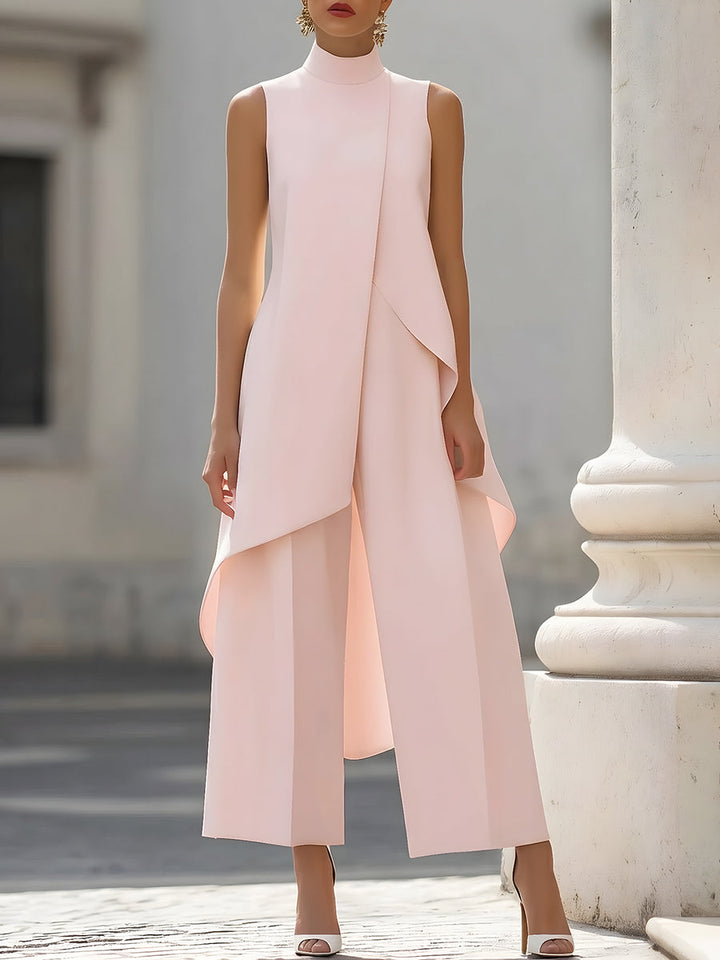 Martina high-neck wide-leg jumpsuit by Bennett and Lowe, shown in a stylish, full-length view with a fitted bodice and flowing legs.