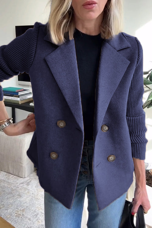 Beth relaxed casual blazer by Bennett and Lowe, shown in a neutral color, tailored fit, with lapels and front pockets.