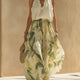 Alessandra - Chiffon Sleeveless Top with Ruffles and Lilium Print Trousers