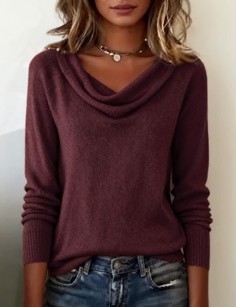 Odelia | Cowl Neck Long Sleeve Sweater