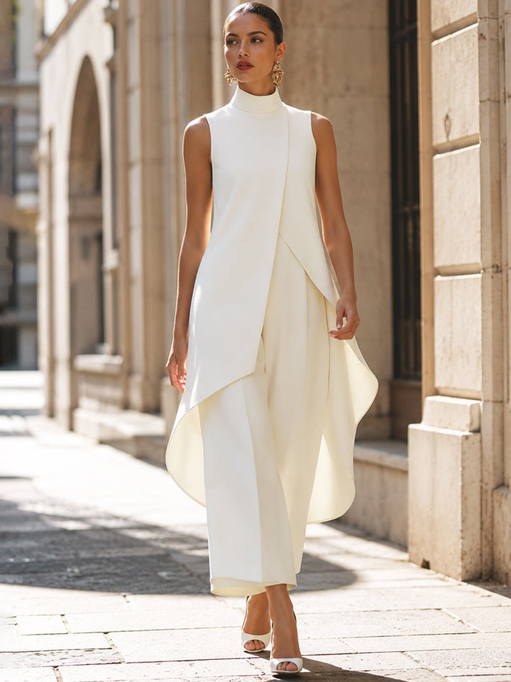 Martina high-neck wide-leg jumpsuit by Bennett and Lowe, shown in a sleek, elegant design with full-length wide-leg pants.