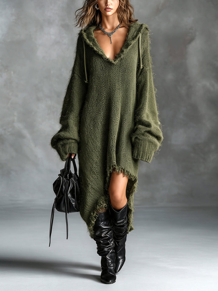 Brynn | Hooded High-Low Sweater Dress
