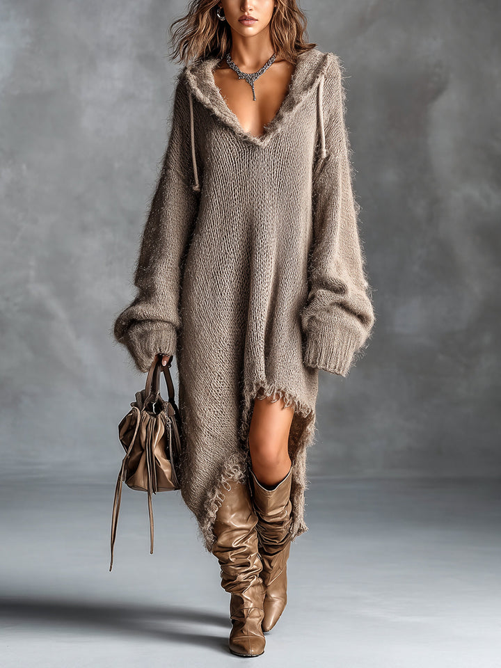 Brynn | Hooded High-Low Sweater Dress