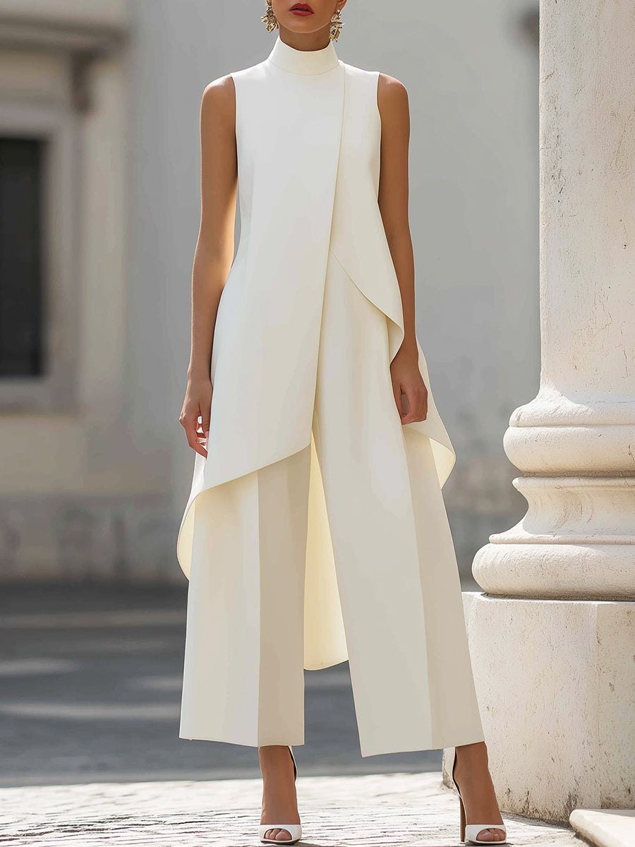 Martina high-neck wide-leg jumpsuit by Bennett and Lowe, shown in a stylish, fitted design with long sleeves and a sophisticated silhouette.