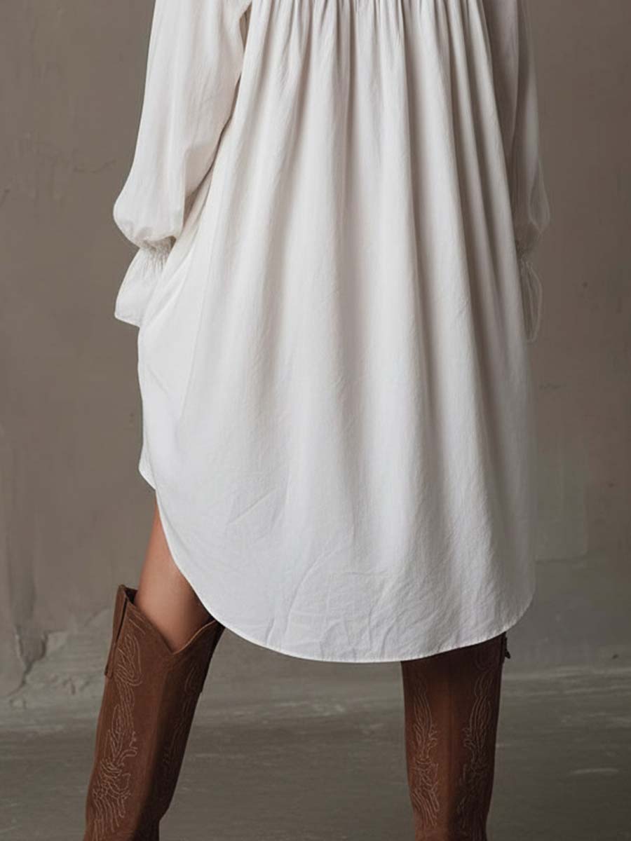 Olivia Newyork Country Muse Lucia lace detail irregular-hem mini dress, featuring delicate lace accents and a unique hemline.
