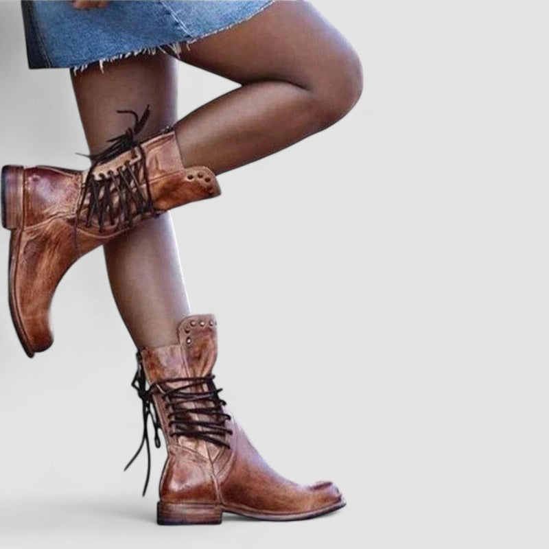 Bennett and Lowe Mae lace-up ankle boot for women, featuring a stylish design and ankle-high silhouette with laces.