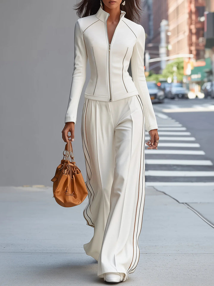 Bennett & Lowe Meredith wide-leg two-piece set featuring a stylish top and matching wide-leg pants on a model.