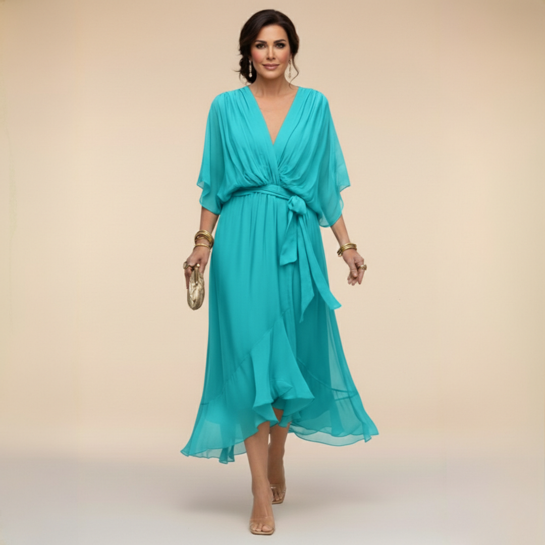 Kelsey | V-Neck Midi Dress for Women