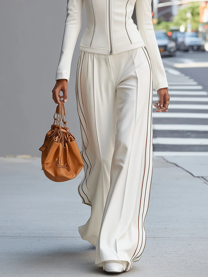 Bennett & Lowe Meredith wide-leg two-piece set featuring a stylish top and matching wide-leg pants on a model.