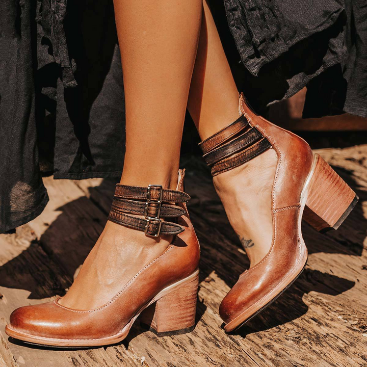 Vanessa | Multi-Strap Block-Heel Shoes