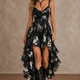 Delilah | Dark Floral Hi-Low Dress