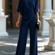 Lucretia | Draped Asymmetrical Wide-Leg Two-Piece Set for Women