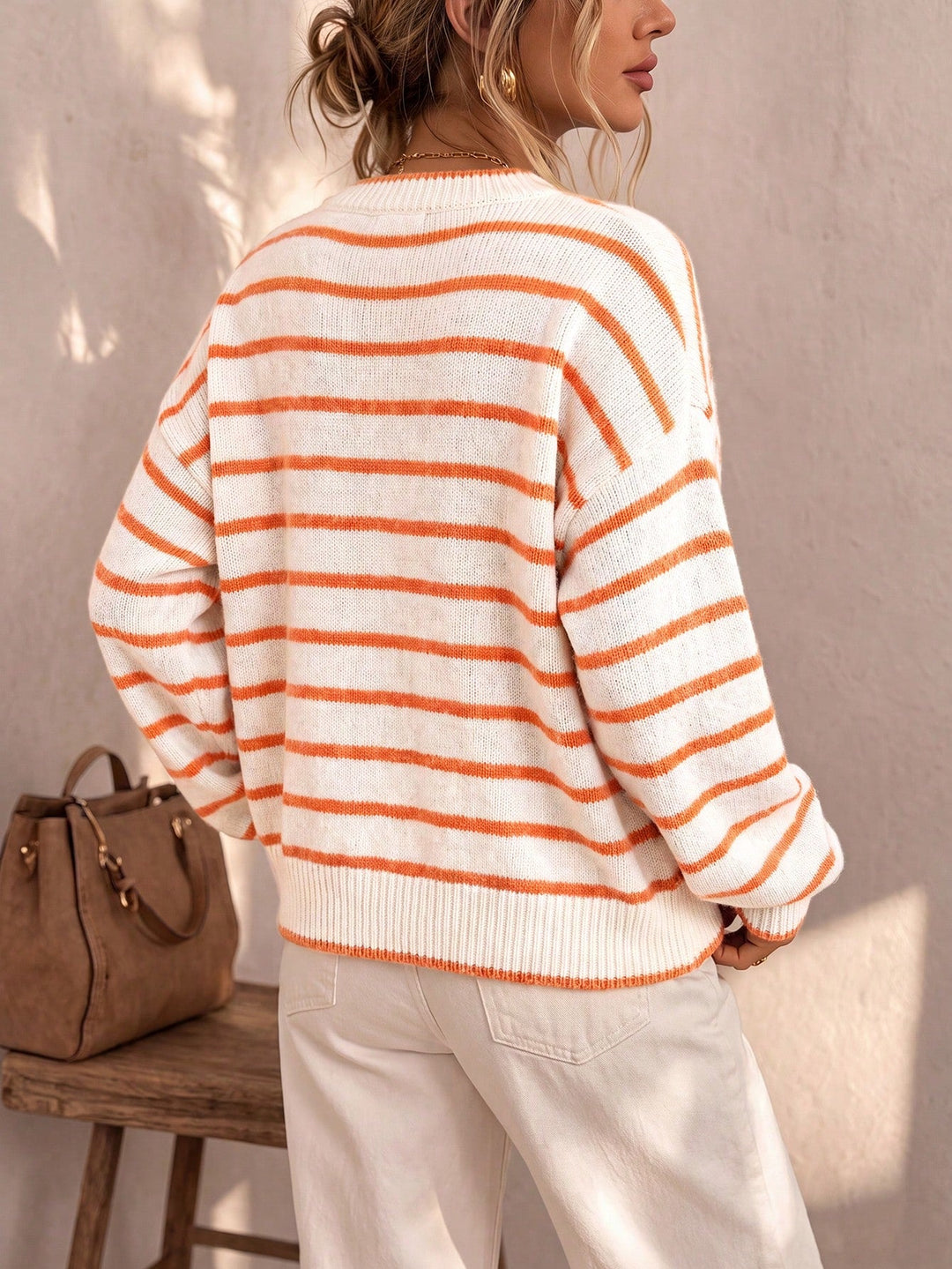 Chelsea | Striped Relaxed-Fit Knit Cardigan for Women