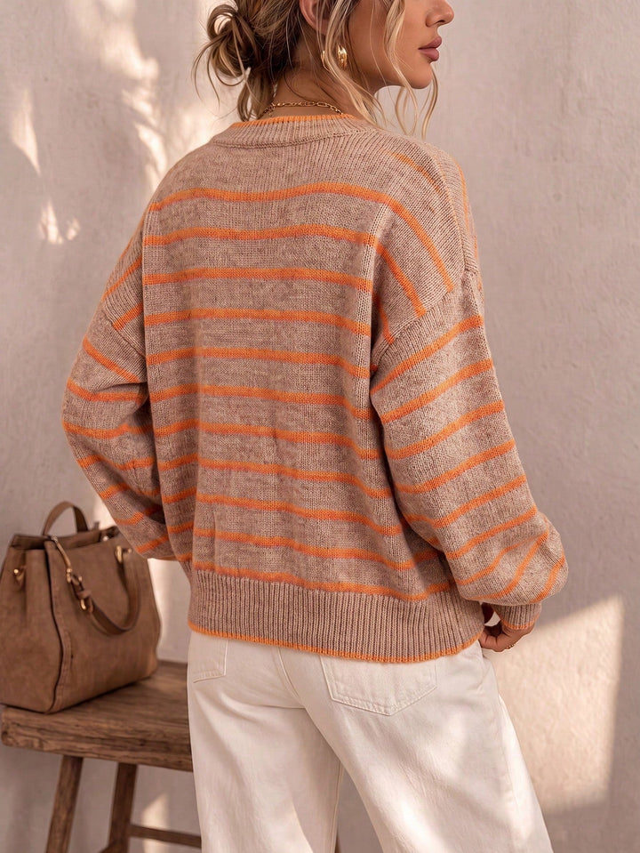 Chelsea | Striped Relaxed-Fit Knit Cardigan for Women