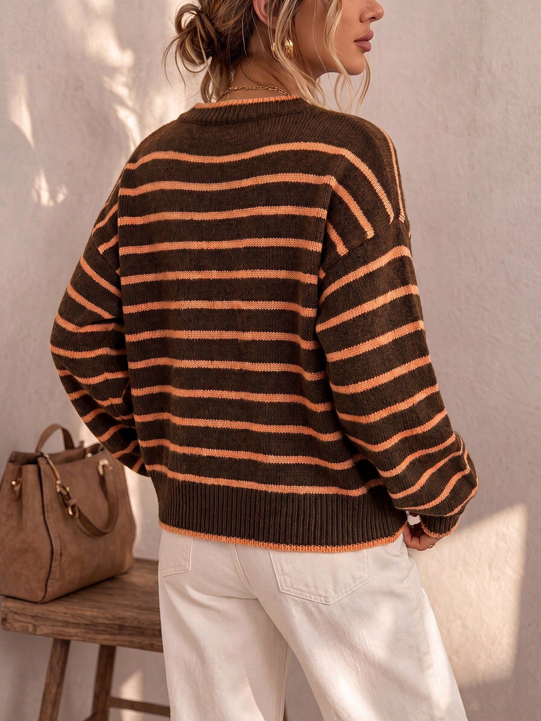 Chelsea | Striped Relaxed-Fit Knit Cardigan for Women