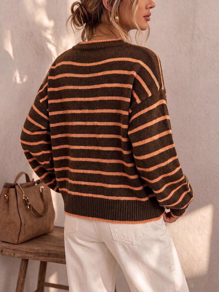Chelsea | Striped Relaxed-Fit Knit Cardigan for Women