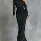 Imme | Satin Ruched Asymmetrical Mermaid Maxi Dress for Women
