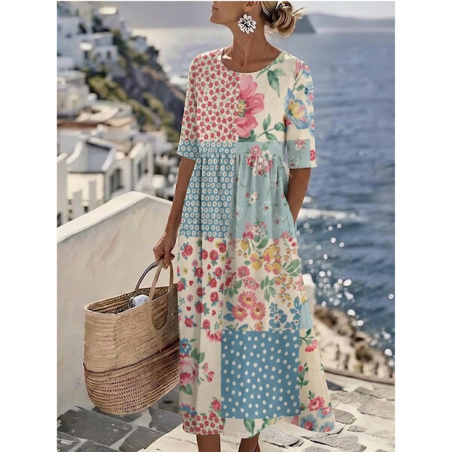 Aurelia™ - Elegant Floral Summer Midi Dress