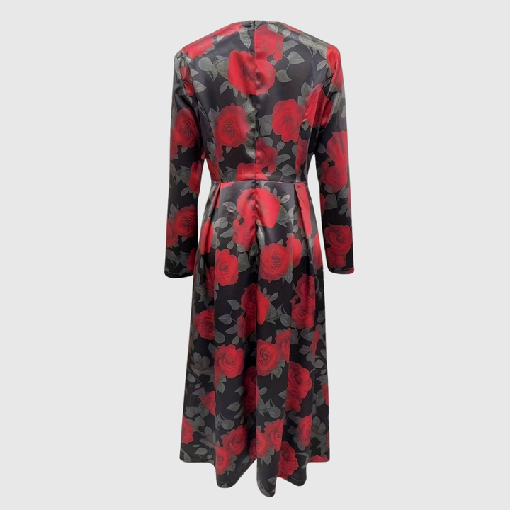 Lilla | Floral Print A-Line Long-Sleeve Maxi Dress for Women