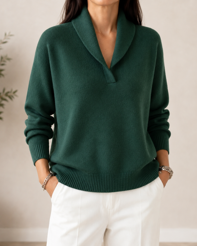 Dorothy relaxed V-neck sweater for women by Bennett and Lowe