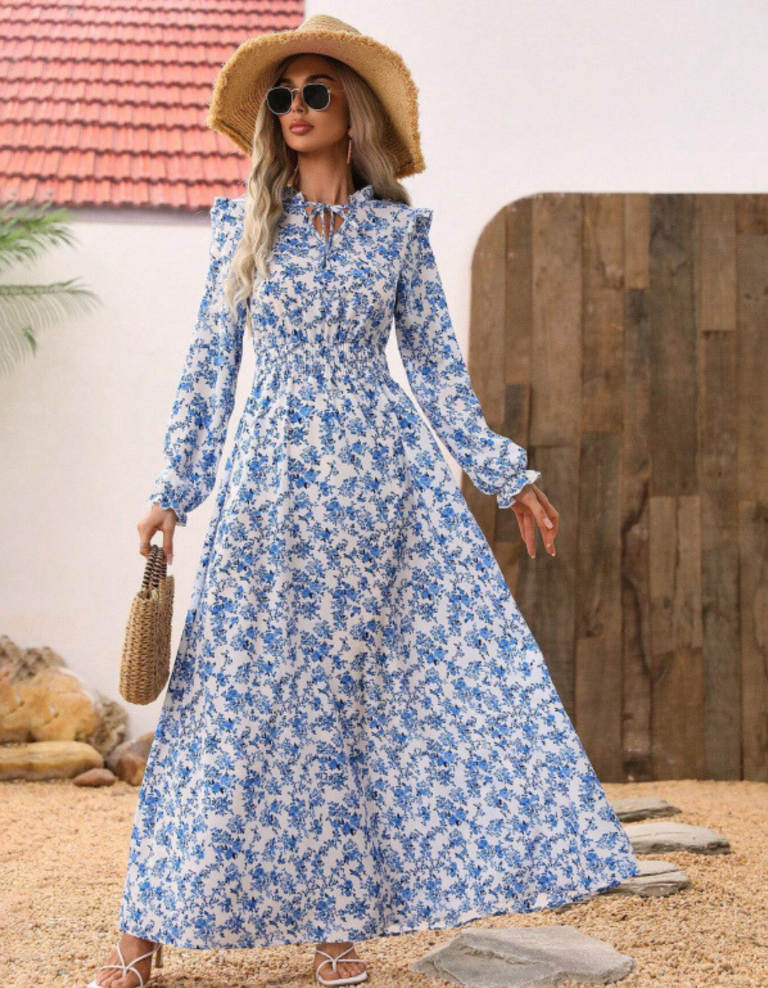 Lindsey | Romantic Long-Sleeve Maxi Dress for Women